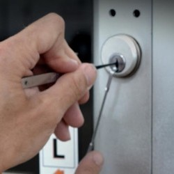 AAA&B Locksmith LLC technician responding to a commercial building lockout in Waterbury, CT.